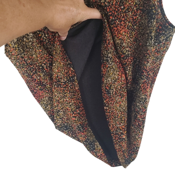 Laura Ashley Multicolor Speckled Tank Top. Orange, Green, Brown.Lined. MED. K130 - Picture 4 of 8